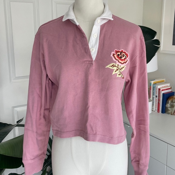Rowing Blazers Cropped Rugby Shirt (Mauve, Medium) - Picture 1 of 9